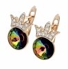 4690 Kolczyki złote Austrian Crystal cyrkonia pozłacane 18k Xuping wiszące